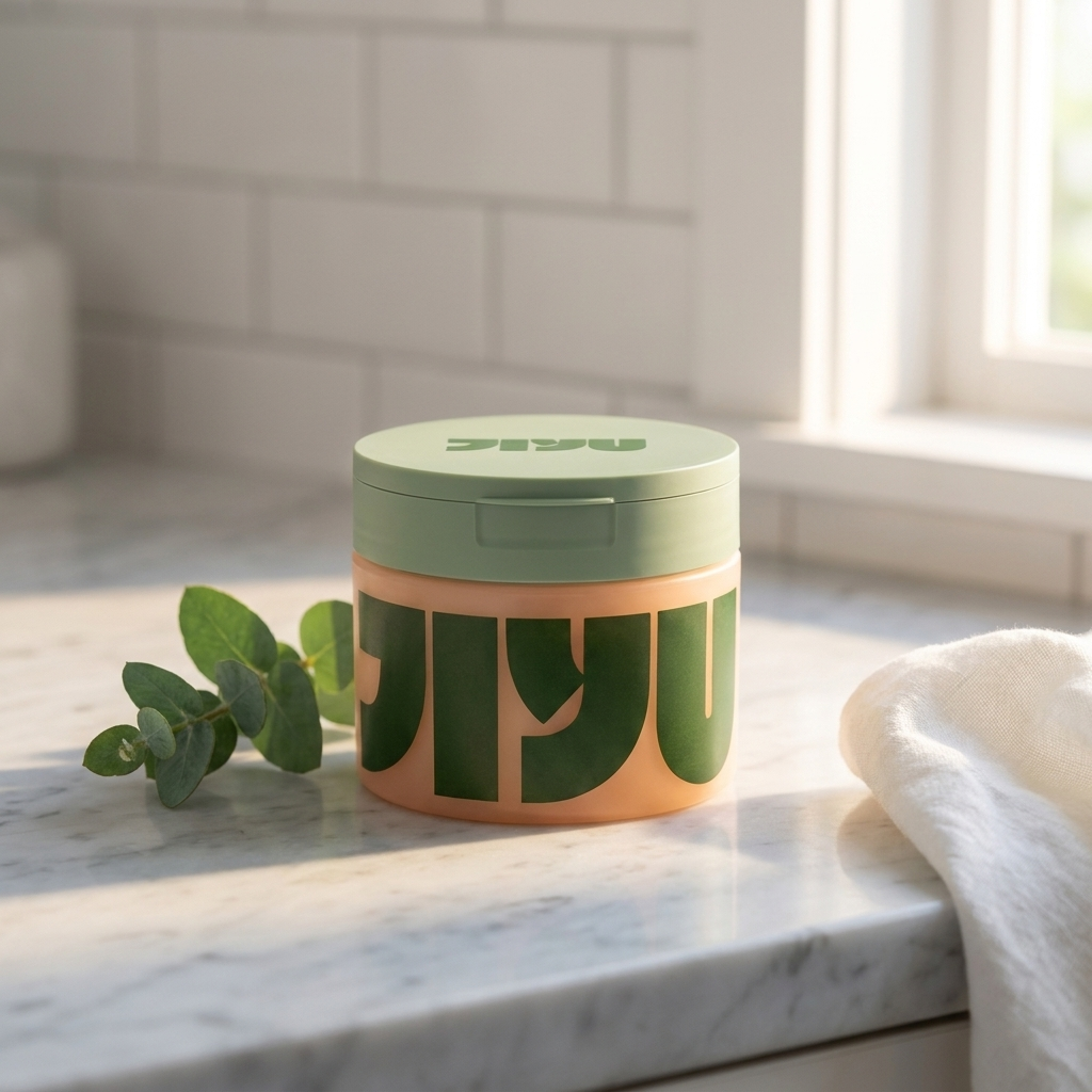 Lanvara Korean Anti-Aging Pads — auf Marmoroberfläche mit Eukalyptus